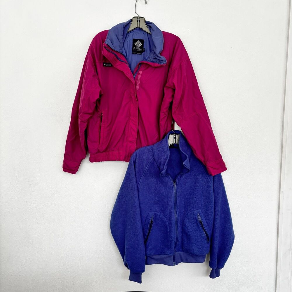 Columbia Womens Vintage Bugaboo Jacket Large Fleece Lined Windbreaker 2 in 1